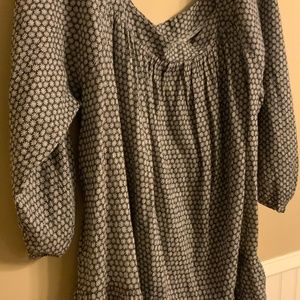 Chaps Long Balloon Sleeve Baby Doll Blouse 2XL